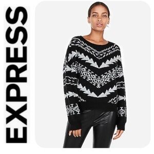 Express Mitered Geo Pullover Sweater size M - NWT